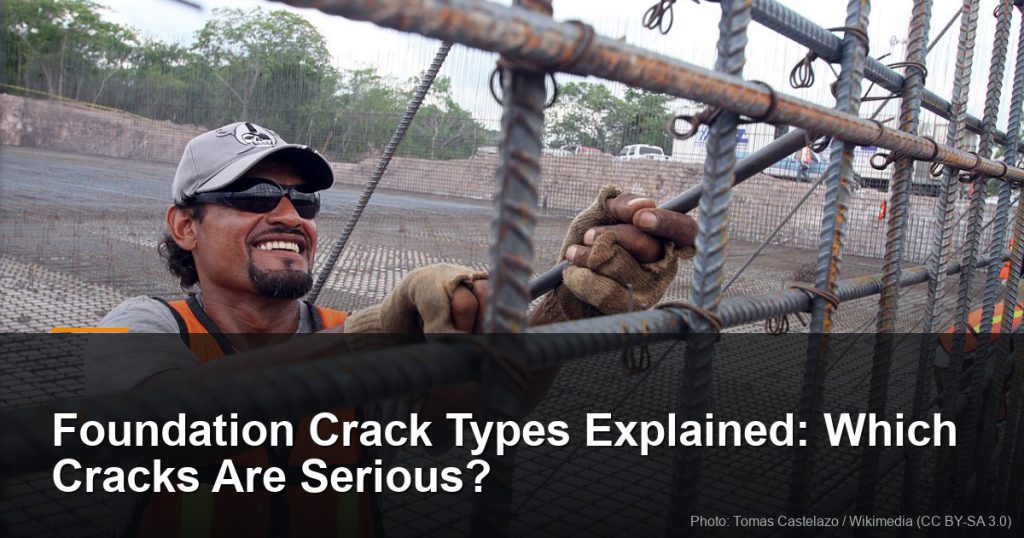 Construction worker in a safety vest tying rebar — Round Rock, TX foundation repair