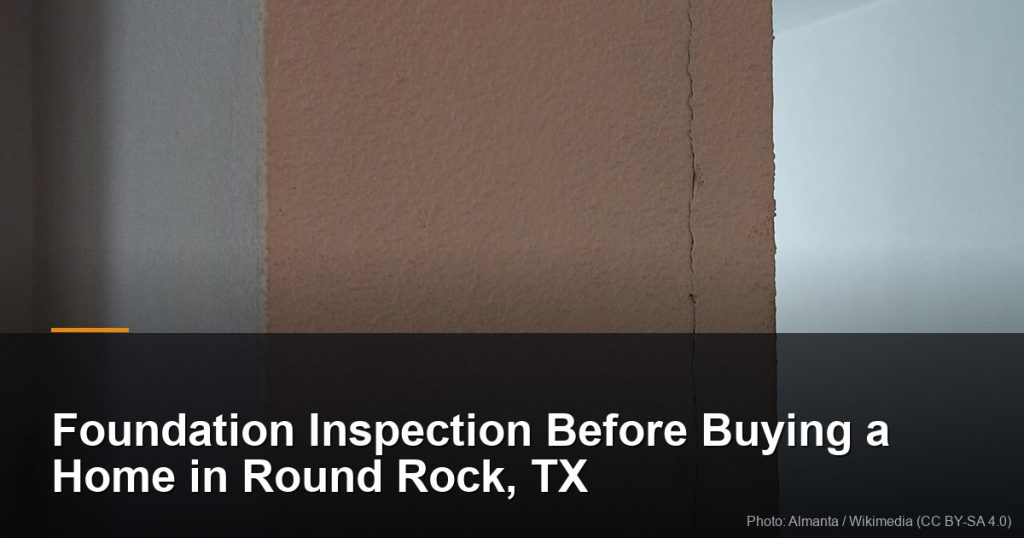 Foundation Inspection Before Buying a Home in Round Rock, TX 15 Vertical settlement crack in an interior wall — Round Rock, TX foundation repair