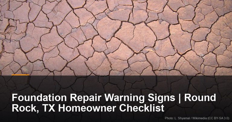 Foundation Repair Blog 15 Cracked dry expansive clay soil in a polygonal pattern — Round Rock, TX foundation repair