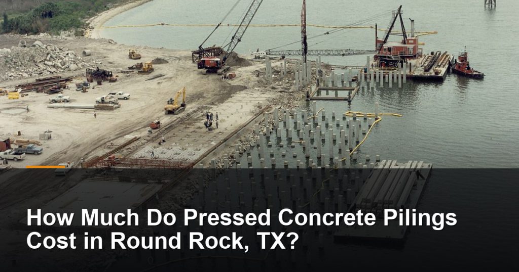Driven concrete foundation piles at a construction site — Round Rock, TX foundation repair