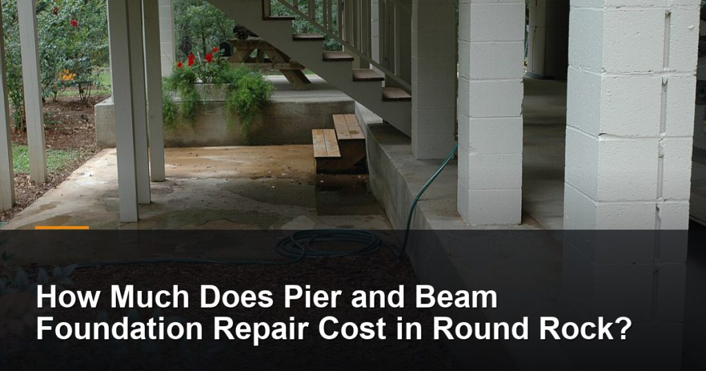 Elevated house on concrete block piers with open crawl space — Round Rock, TX foundation repair