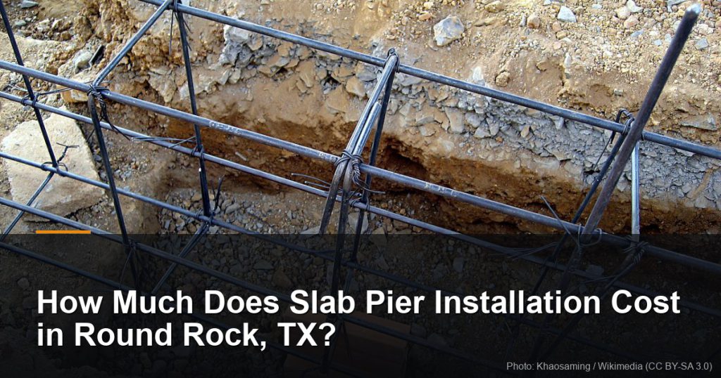 Rebar cage in an excavated footing trench — Round Rock, TX foundation repair