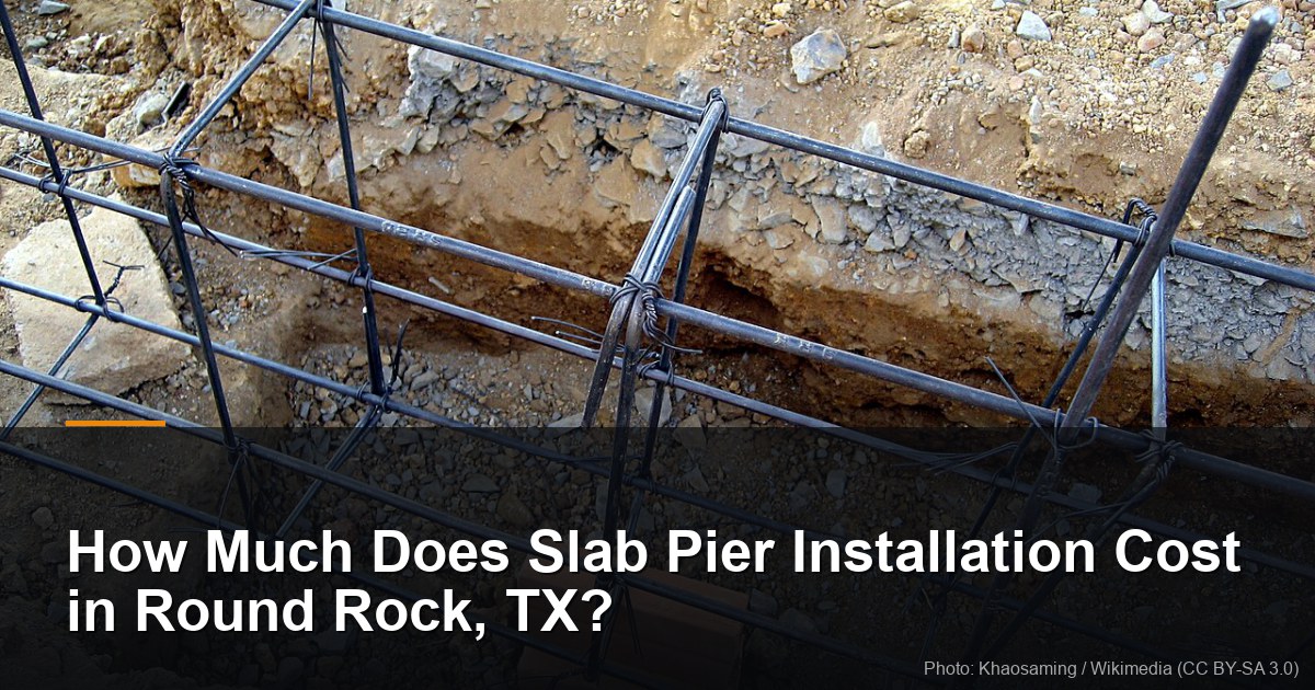 How Much Does Slab Pier Installation Cost in Round Rock, TX? 1 Rebar cage in an excavated footing trench