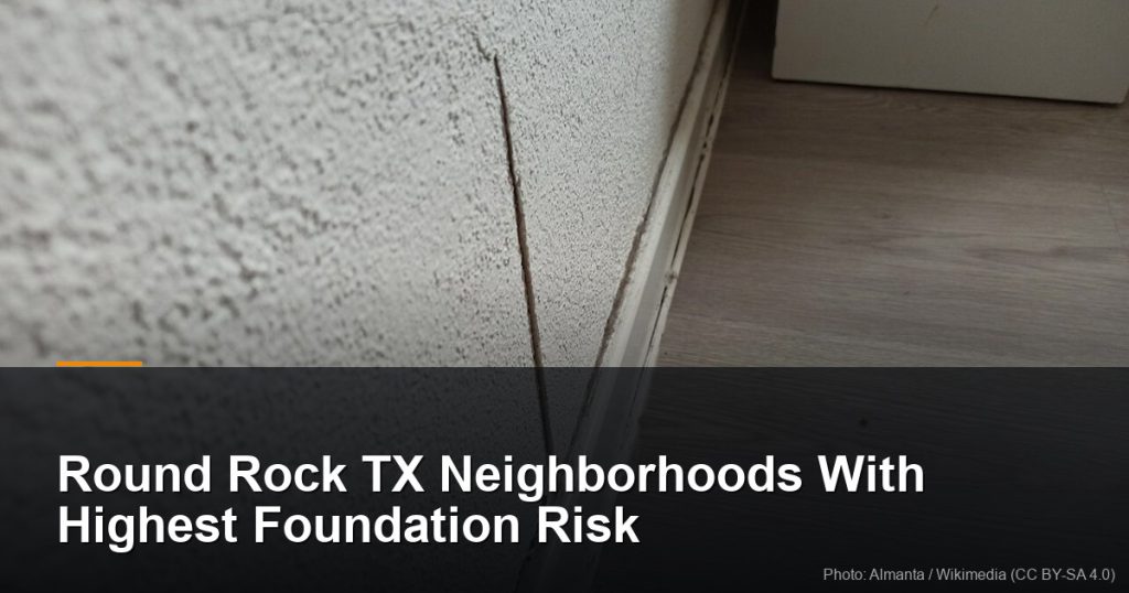 Round Rock TX Neighborhoods With Highest Foundation Risk 16 Wall separating from the floor with a diagonal crack — Round Rock, TX foundation repair