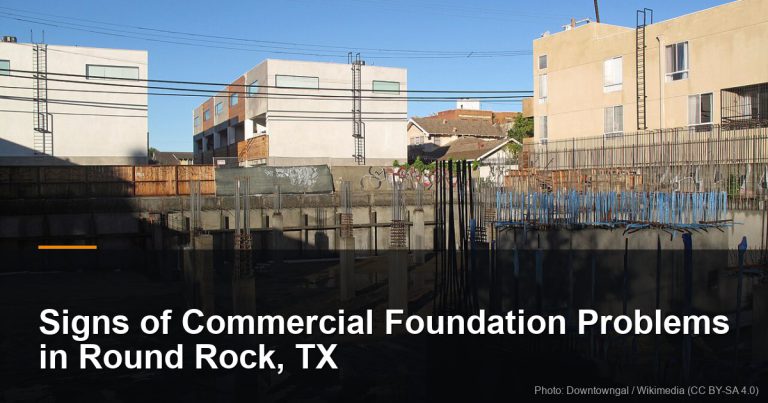 Foundation Repair Blog 16 Large excavated building foundation with retaining walls and rebar — Round Rock, TX foundation repair