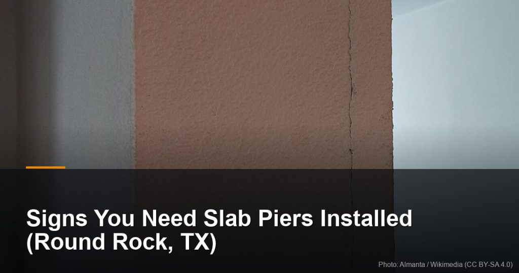 Vertical settlement crack in an interior wall — Round Rock, TX foundation repair